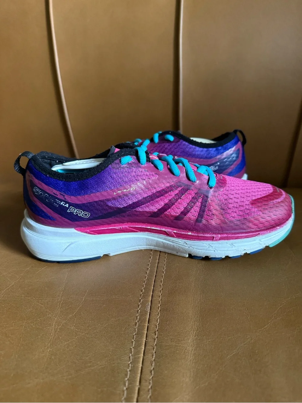 Salomon Sonic RA Pro Women's Vibrant Pink and Teal Athletic Shoes, Womens Size 6